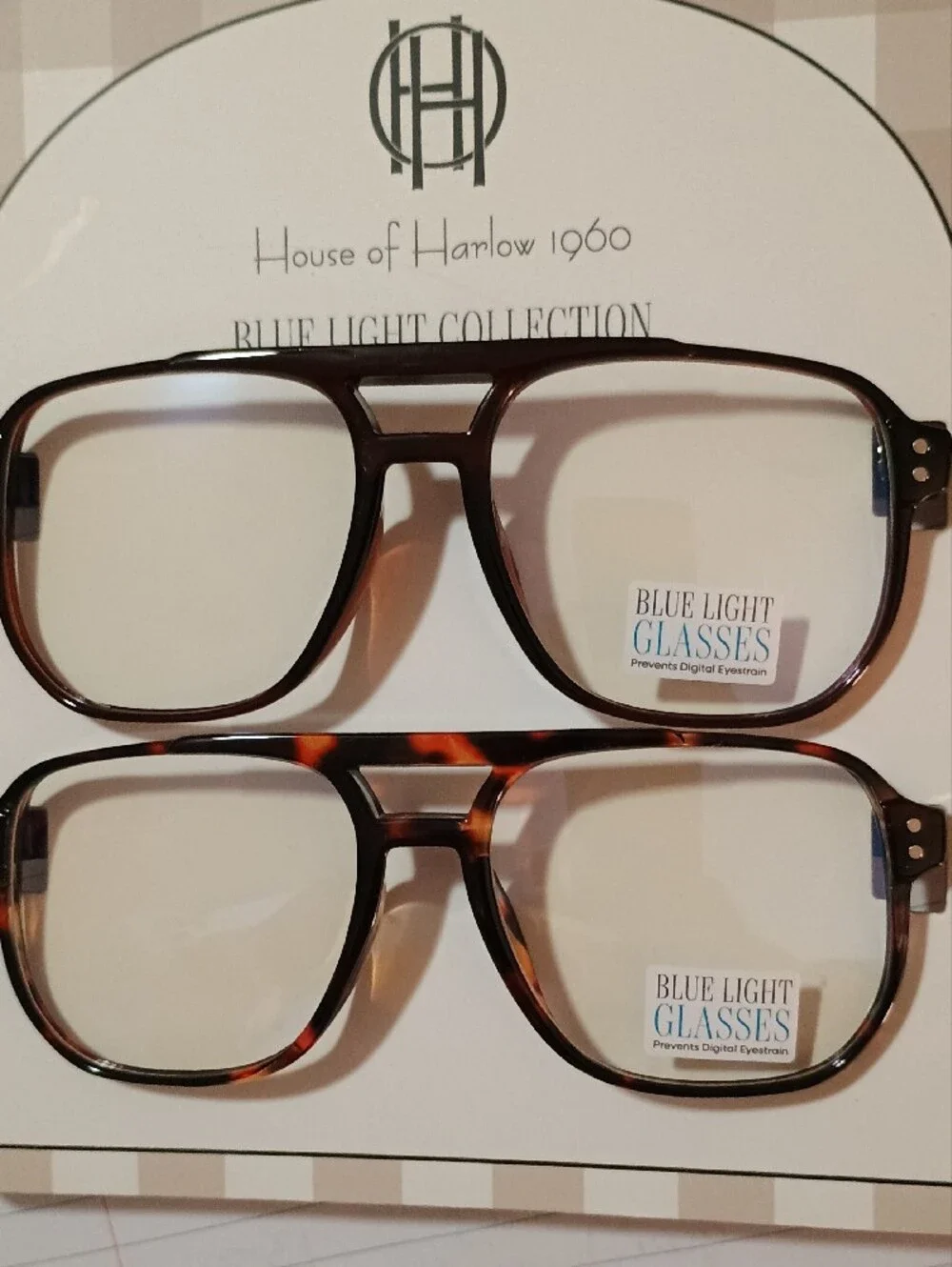 NWT House of Harlow 1960 Blue Light Glasses 2-Pack Aviator Style